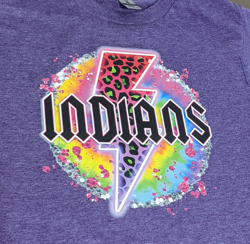 Indians Lightning Bolt Tie-Dye